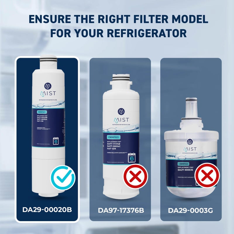 Mist HAF-CIN/EXP Refrigerator Water Filter Replacement for Samsung DA29-00020B, DA29-00020A, Kenmore 46-9101 â€“ NSF 42 & 372 Certified â€“ 1 Pack - Image 2